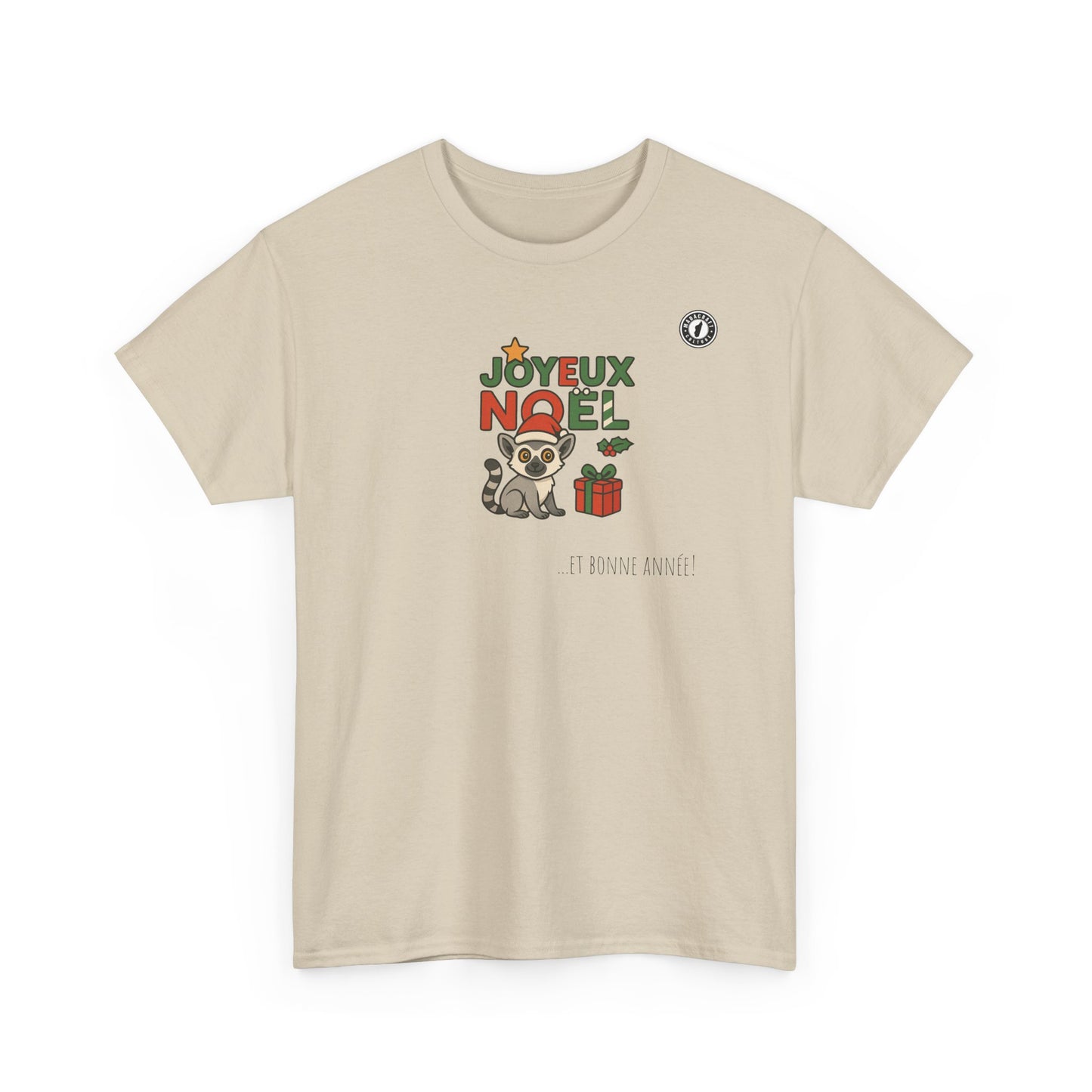 T-Shirt Lémurien de Noël – Adorable Lémurien au Bonnet de Père Noël avec “Joyeux Noël”