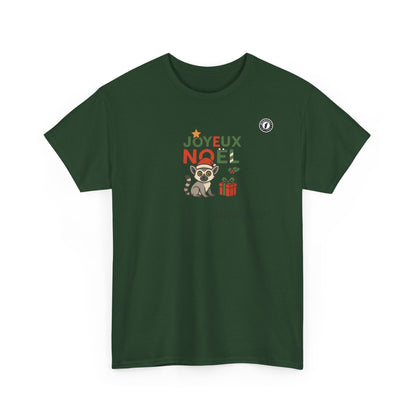 T-Shirt Lémurien de Noël – Adorable Lémurien au Bonnet de Père Noël avec “Joyeux Noël”