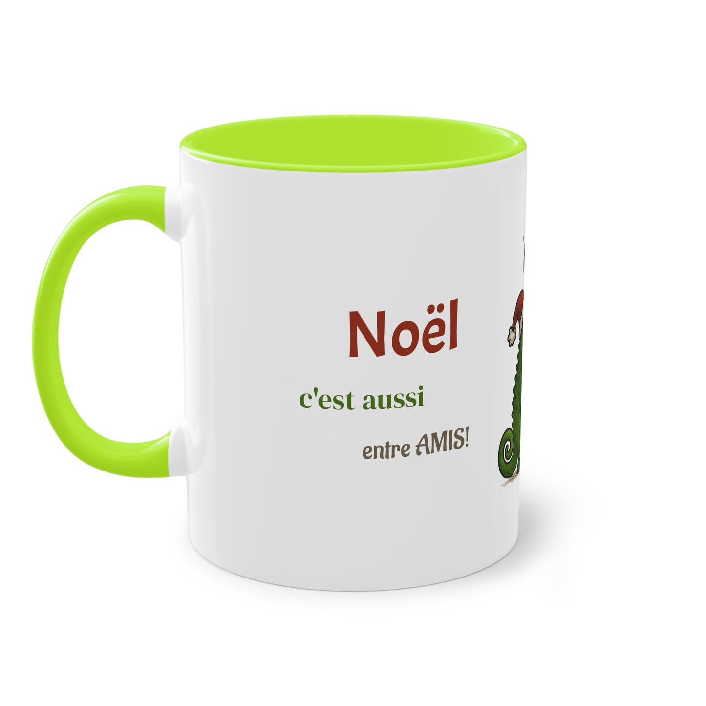 Mug Noël Entre Amis – Un Caméléon, Un Lémurien & Beaucoup de Joie